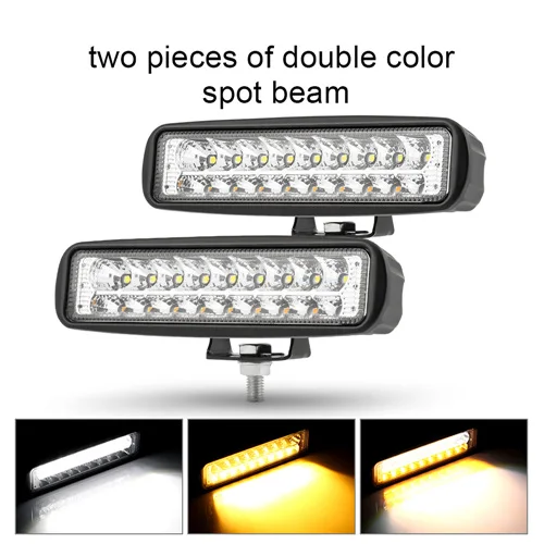 2pcs dual beam 1/2 шт. 6 дюймов 18 Вт светодиодный рабочий светильник луч Точечный светильник грузовик светильник для Jeep мотоциклы Offroad 4x4 ATV фары дневного светильник - Цвет: 2pcs dual beam