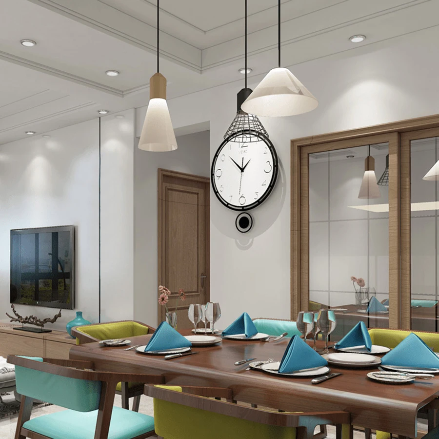 Дизайнерские маятниковые самодельные настенные часы для дома кухни детей ocklock