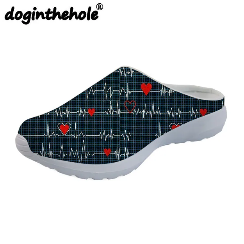 Doginthehole/спортивные сандалии для больниц, стоматологов, медсестер, доктора; женская пляжная обувь; дышащие уличные тапочки на плоской подошве; обувь для медсестры - Цвет: Неоновый жёлтый