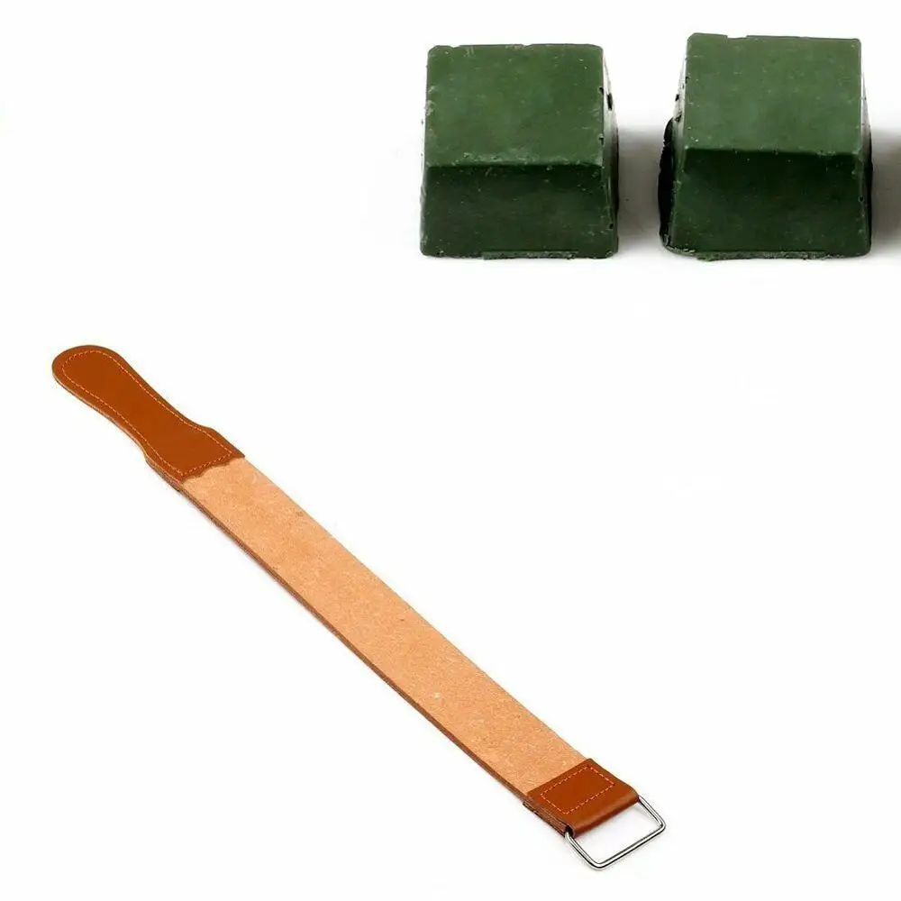 Strop Set 2 Точильный ремень из натуральной кожи/ремень для парикмахерской, прямая точилка для бритвы, инструмент для бритья, двусторонний Полировочный компаунд, сделай сам - Цвет: Strop Set 2