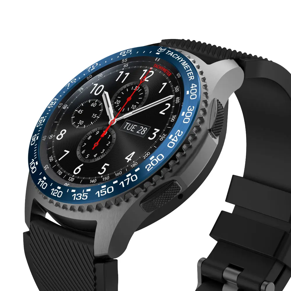 Смарт-чехол для часов samsung Galaxy watch 46 мм/42 мм/gear s3 frontier ободок кольцо клеющаяся крышка против царапин из нержавеющей стали