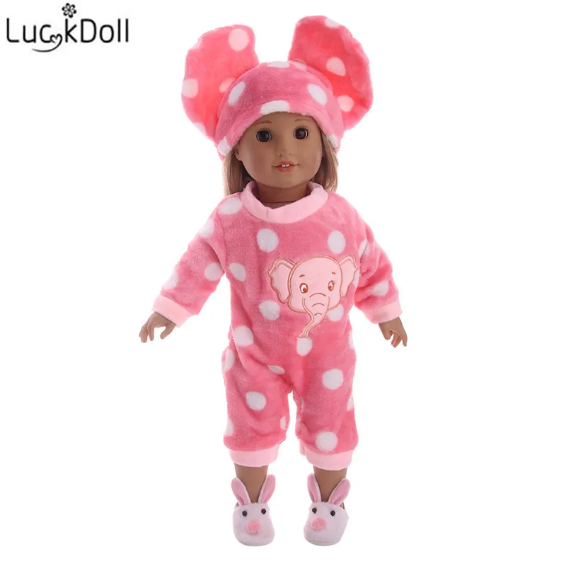 Великолепная пижама LUCKDOLL 18 дюймов американская кукла 43 см аксессуары для одежды
