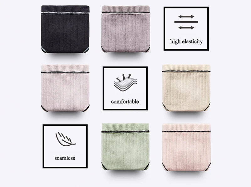 Cotton Panties For Women Seamless Briefs Underwear Sexy Underpants Solid Low-Waist Comfort Female Fashion Intimates XXL#D