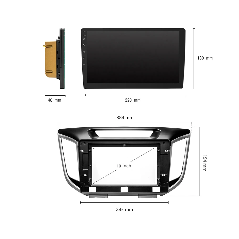 Podofo 10 &quot2 din Android автомобильный мультимедийный плеер для hyundai Creta 2014 18 радио