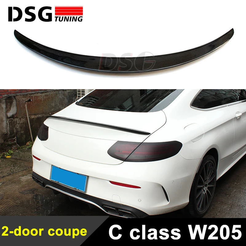 A205 C205 углерода Волокно задний багажник спойлер загрузки для Mercedes C Class w205 2 Дверные