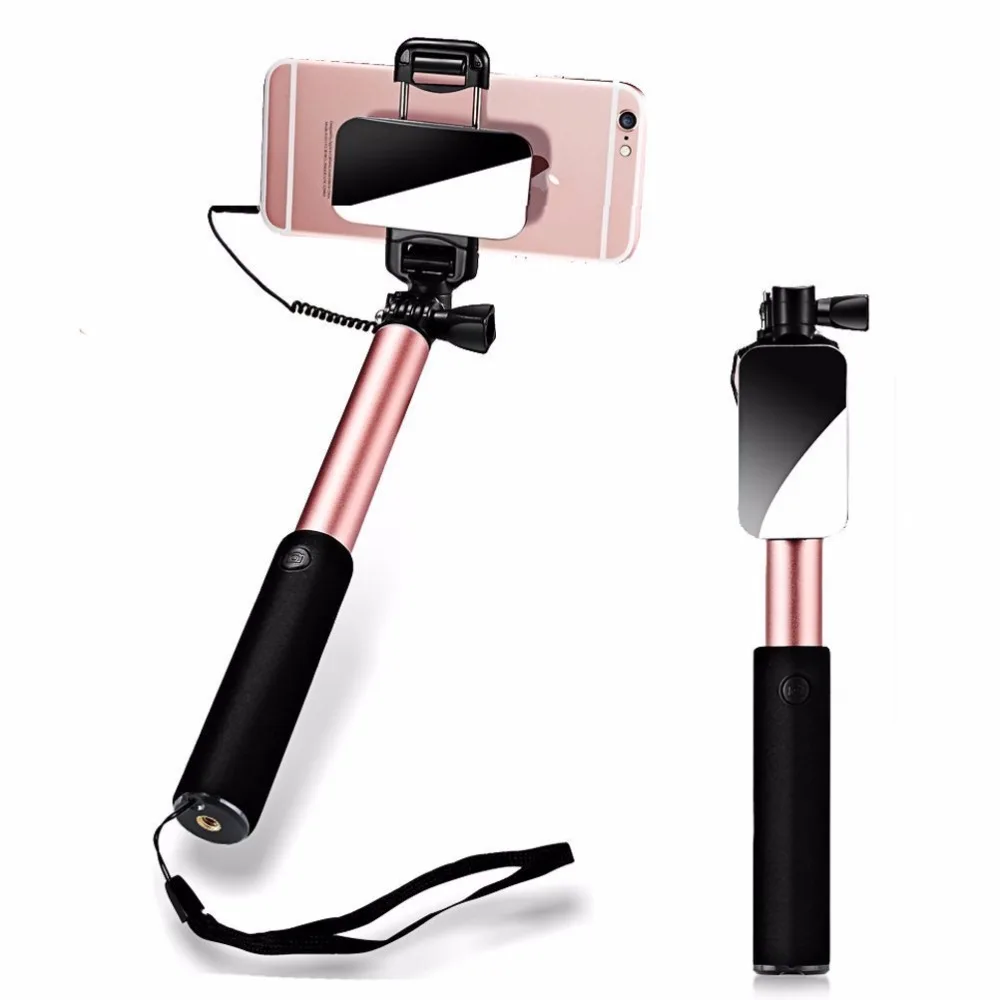 Складная селфи палка Wrumava Телескопический монопод с регулируемым кабелем для iPhone