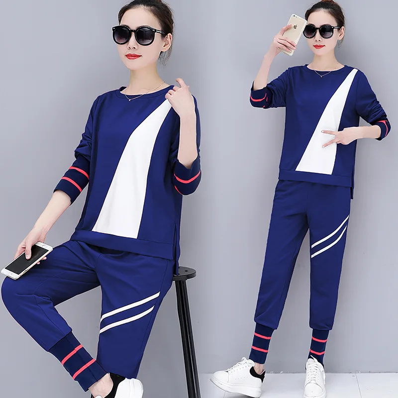 2018 women suits wear suit set elastic two-piece track sweatsuit fitness long sleeve pants fashional laday | Женская одежда