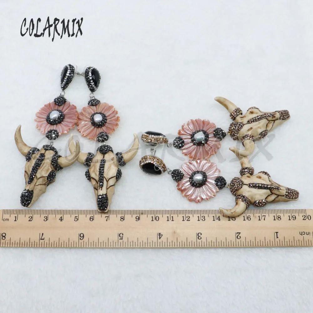 3 пары ракушек цветок серьги крупного рогатого скота буйвола с ракушками