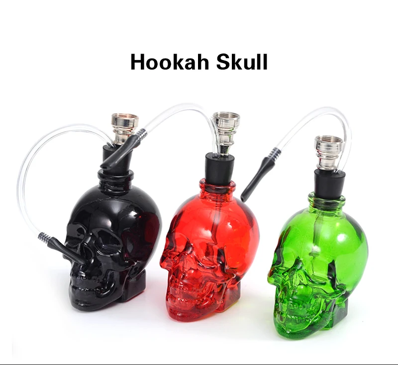 JIJU портативный Hookahs череп голова стеклянный кальян трубы сигарета портативные трубы дым табачные трубы подарок мини курить