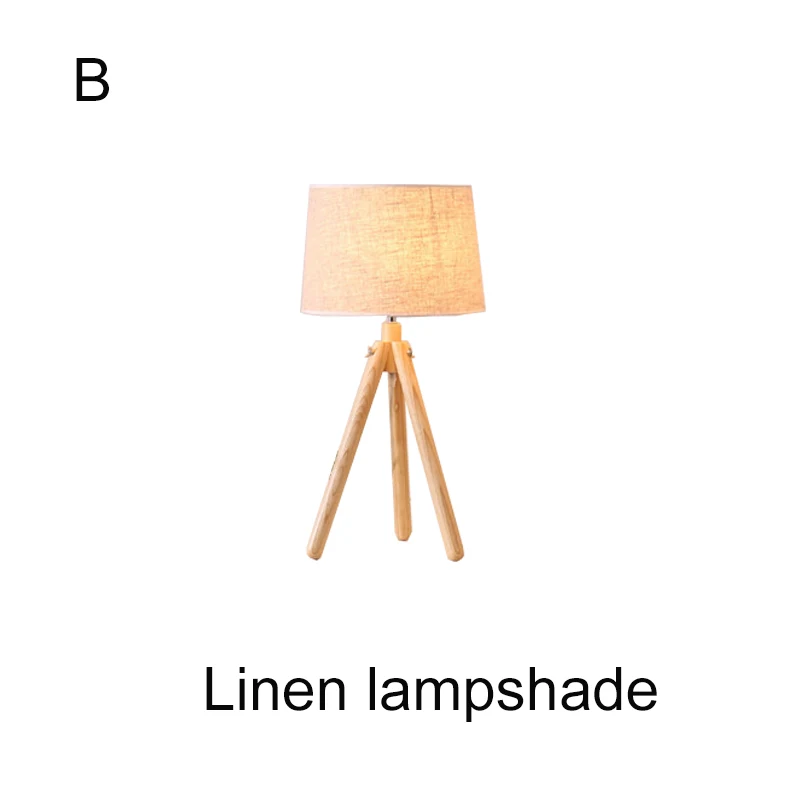 B Linen shade NoB Нордический торшер из цельного дерева, лампа с тканевым абажуром, простая спальня, лампа на ножках, стандартный ножной выключатель для лампы E27 - Цвет абажура: B Linen shade NoB