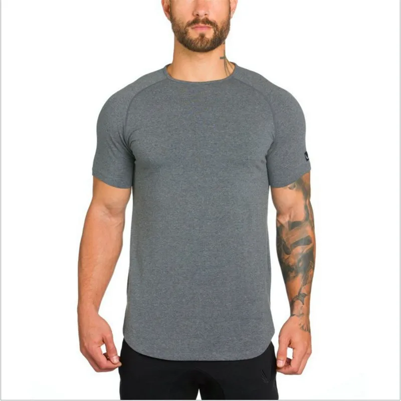 2018 товары новая мода многоцветная Футболка хлопок Фитнес рубашка мужская