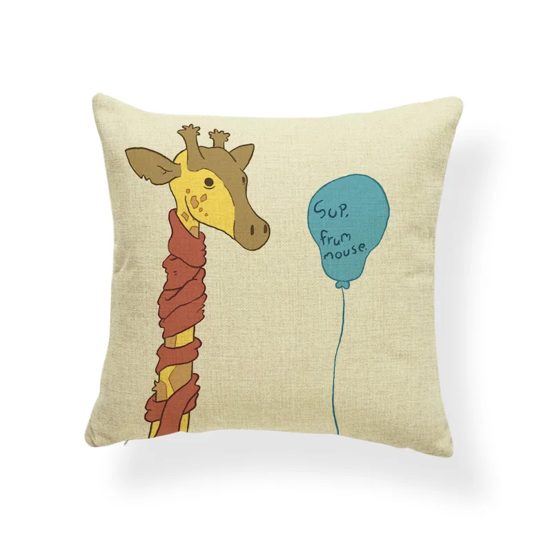 Подушки с оленем жирафом красочная наволочка для птиц велосипеда любовь
