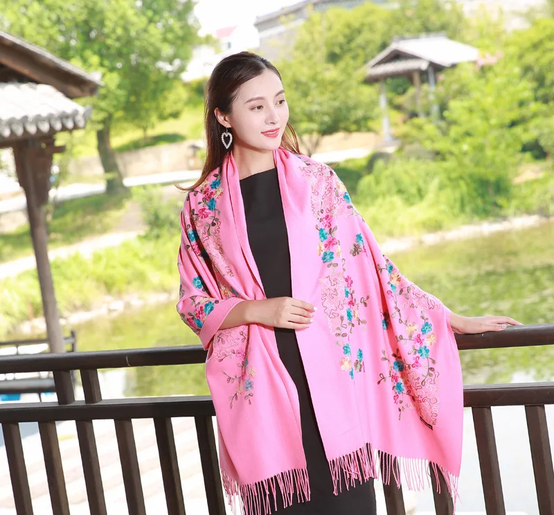 

2018 Autumn Winter Female Soft Pashmina Scarf Women Cashmere Scarves Long Shawl Wrap Warm Blanket Warm Tippet Drop Ship
