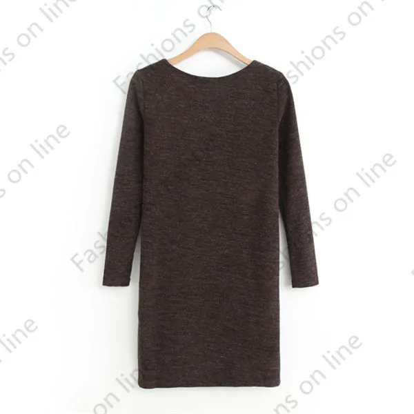 2015 New Autumn Winter Fashion Warm Women Long Sleeve Bottomed Casual Dress Ladies' Evening Party Dresses Sexy Knitted Vestidos | Женская