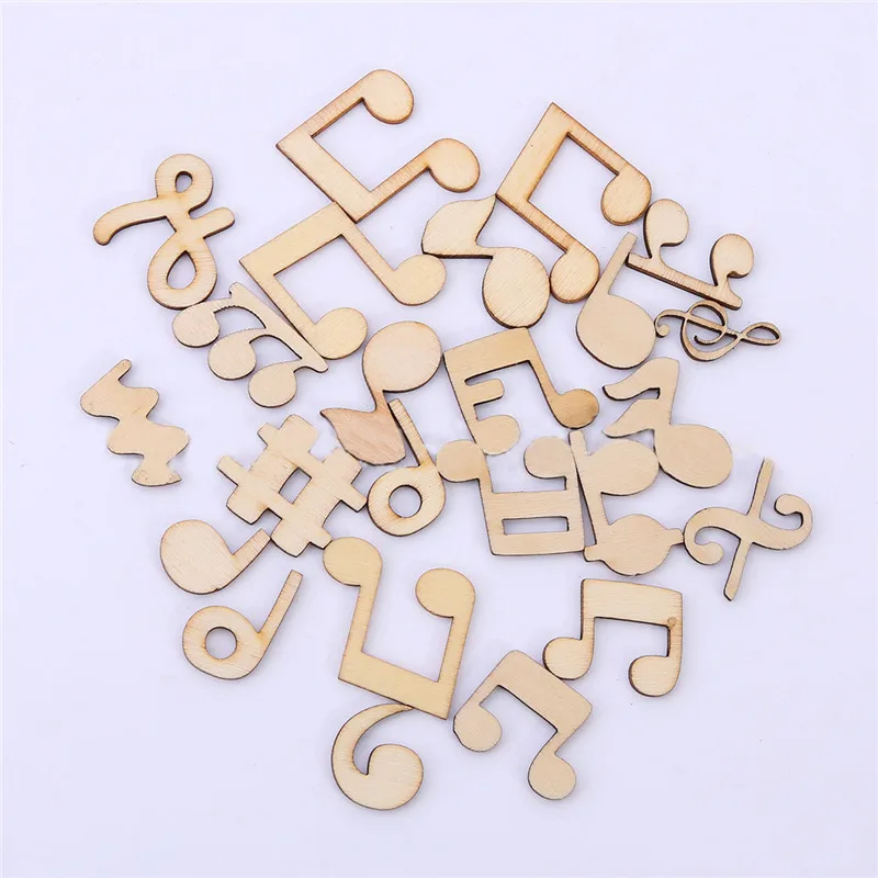 

20pcs Handmade Wooden Crafts Accessory Home Decoration Scrapbookings DIY Mix Musical