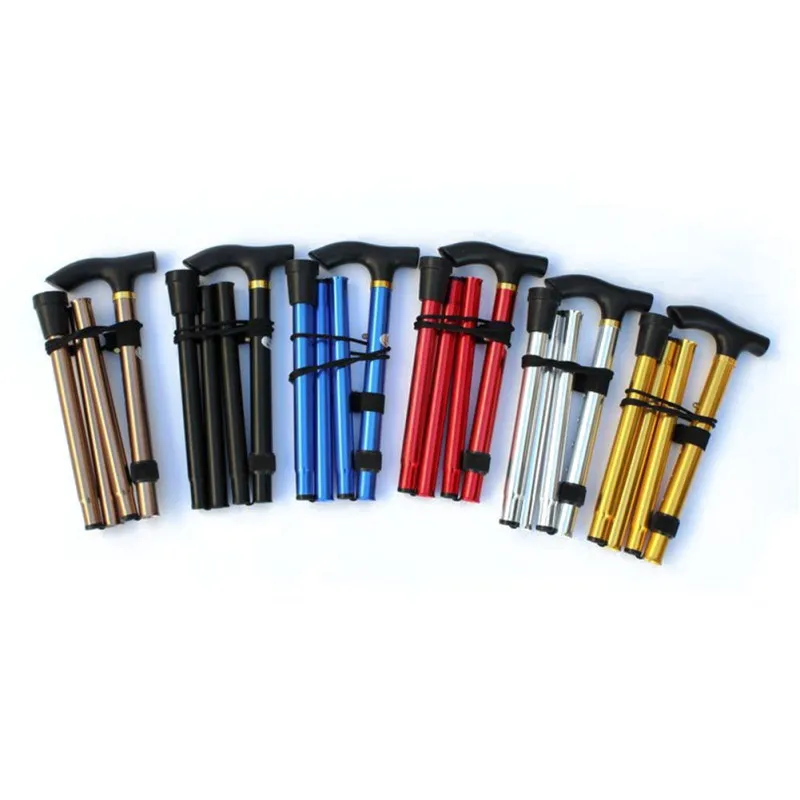 Ultralight Walking Sticks Trekking Trail Poles 4-Sections Aluminum Alloy Foldable Adjustable Anti Slip Cane |