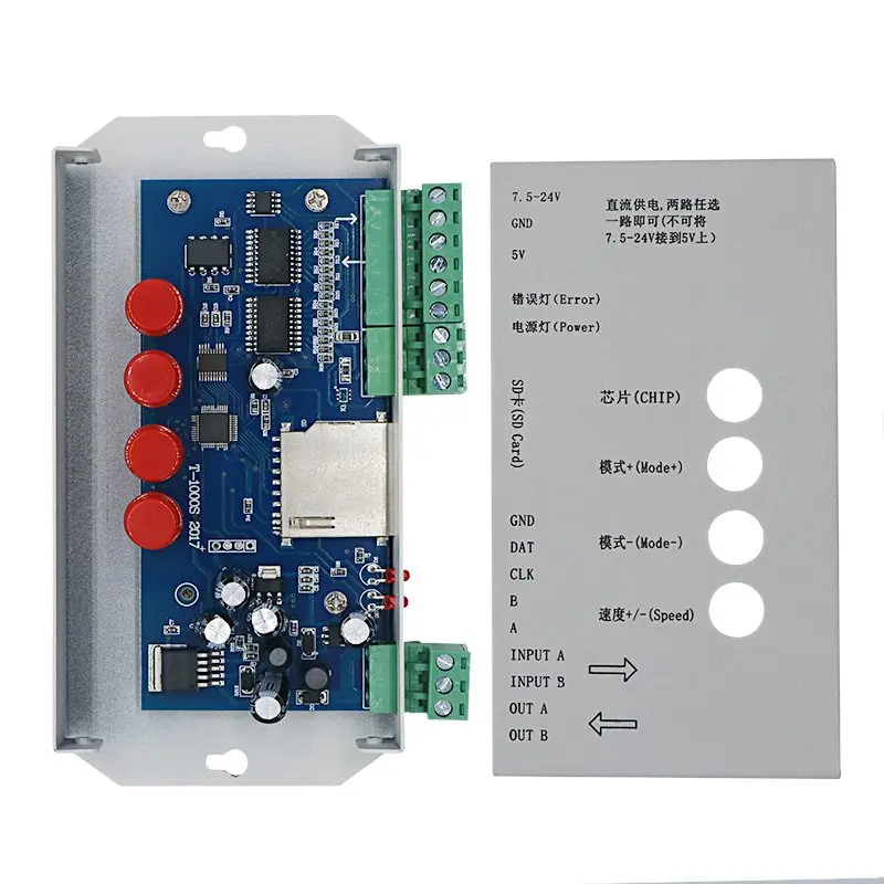 Szoumy T1000S sd карта WS2801 WS2811 WS2812B LPD6803 LED 2048 пикселей контроллер DC5 ~ 24V T 1000S RGB 10 шт
