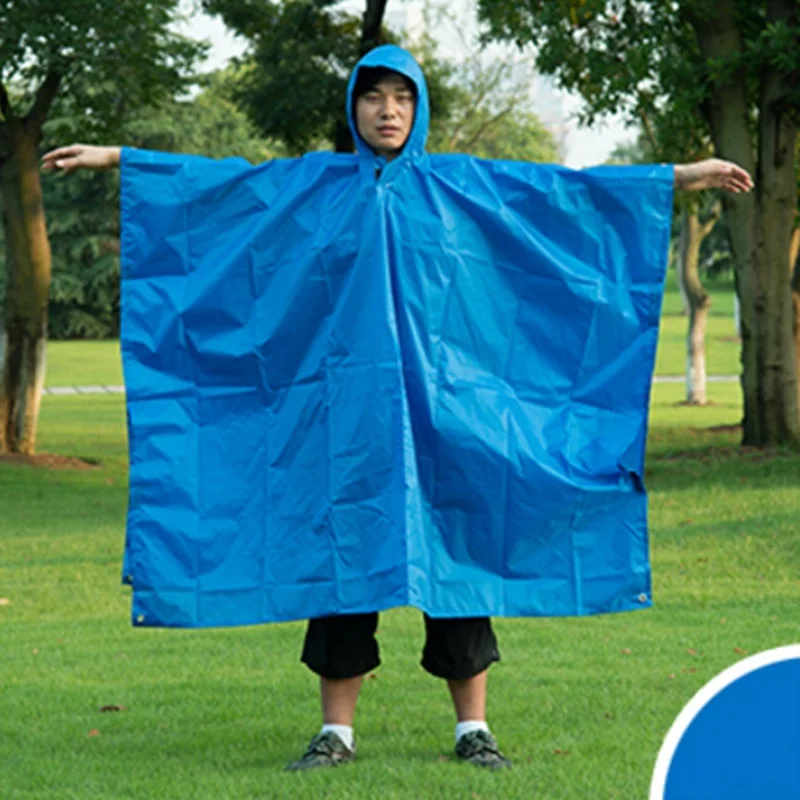 

One Size Multifunction Raincoat Outdoor Adult Multi-purpose Rainwear Can Be As Mat and Havelock Red and Blue For Choose