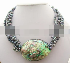 Shitou 001618 4Strds Black Pearl &amp Paua Abalone ожерелье (c0323) | Украшения и аксессуары
