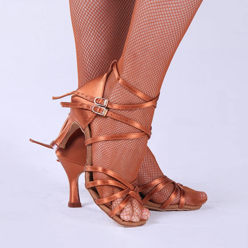 Sneakers Latin Dance Shoes Woman Salsa Ballroom Genuine BD 205 High Cost Performance Cowhide TSole Wear-resisting 7.5cm BDSALSA