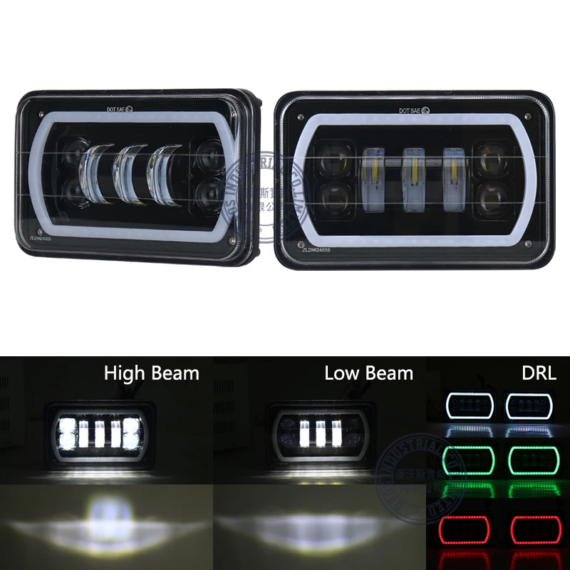 4x6 &quot30 Вт работающего на постоянном токе 12 В в светодиодный фар RGB LED DRL Вождения