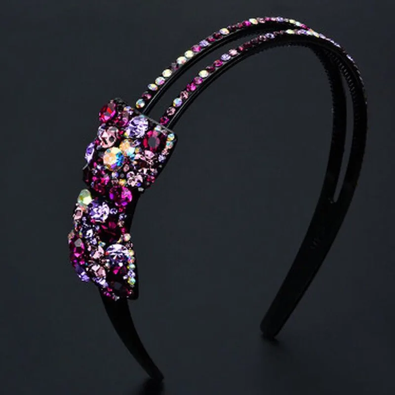 

High Quality Korea Imported Austria Crystal Fashion Shining Bow Tie Knot Head Band Hair Accessory Jewelry For Woman-LPEHJHB005F