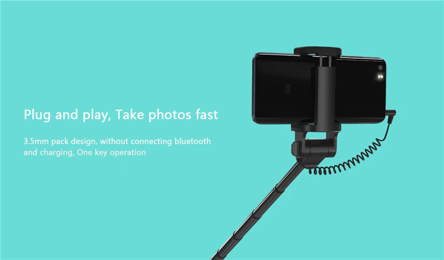 Xiaomi селфи палка монопод проводной селфи палка Выдвижная ручной затвор для смартфонов IOS и Android
