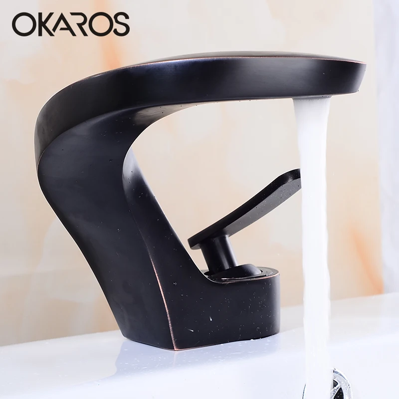 Ванная комната okaros смеситель повысить твердая brasssingle промасленный бронза rubberhandle сосуд Раковина горячей и холодной воды смеситель M034-OBR