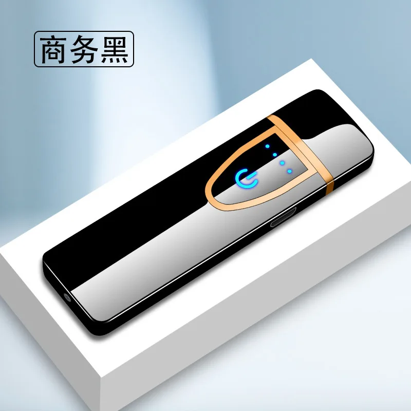 Сенсорный экран сенсор прикуриватель компактный умный датчик USB зарядка зажигалки Премиум зажигалка - Цвет: black