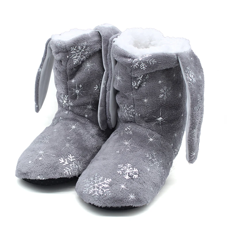 Новинка 2018 зимние хлопковые тапочки со снежинками романтические женские мягкие