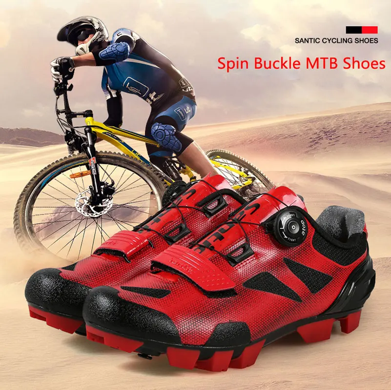 Santic Men Breathable Bicycle Cycling Shoes Professional MTB Mountain Bike Quick Dry PU Soft Elastic Lock Riding | Спорт и