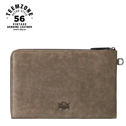 Натуральная кожа Для мужчин модные клатч на молнии Бизнес высокой емкости