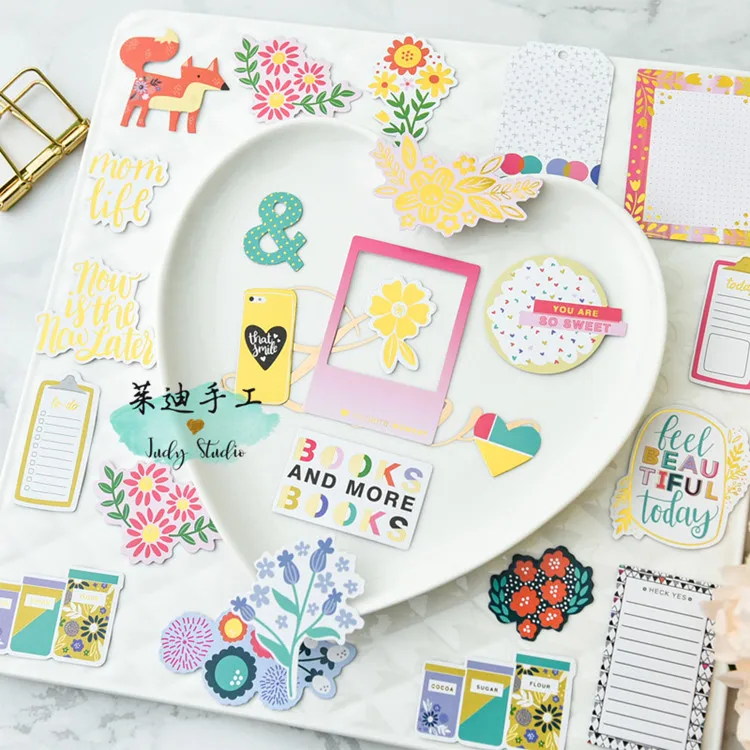 Ypp Craft 50 шт. прекрасный день картон diecut Наклейки для Скрапбукинг Happy планировщик/карты решений/журнала проекта