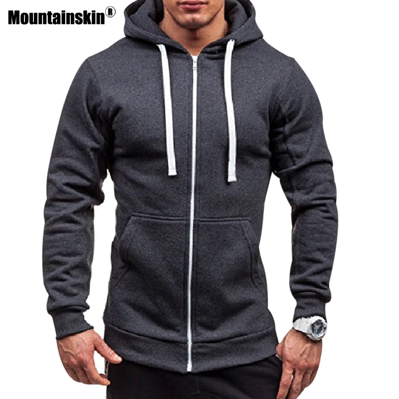 Мужская толстовка с капюшоном Mountainskin черная Повседневная приталенная куртка