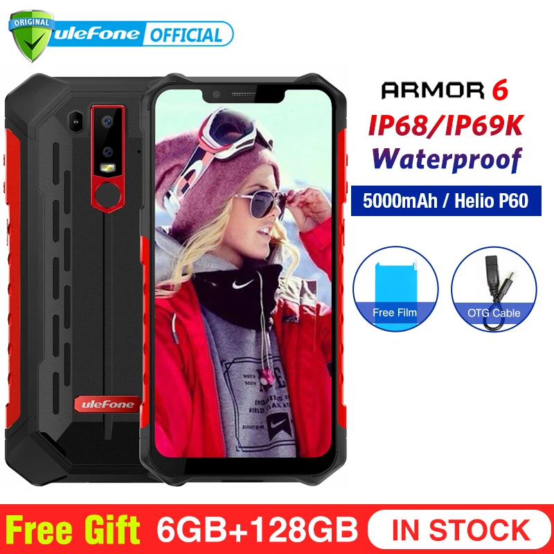 Ulefone Power 6 IP68 Водонепроницаемый мобильный телефон Android 8 1 Helio P60 Octa Core ГБ 128 Face ID NFC IP69K