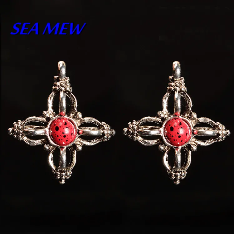 

10 PCS 25mm*28mm Vintage Tibetan Buddhist Alloy Antique Silver Color Vajra Pestle Charms Pendant DIY Jewelry Making 532bz
