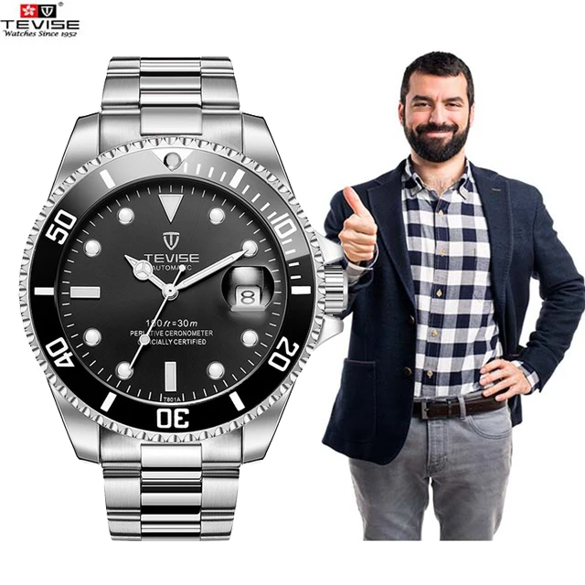 Tevise Relogio masculino Для мужчин часы Известный бренд Мужская мода повседневные платья