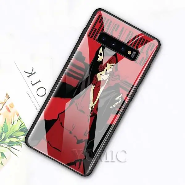 011 Чехол из закаленного стекла для samsung Galaxy S10e S10 S8 S9 Plus Note 9 10 A50 A70, чехол для телефона guns N Roses, роскошный стеклянный чехол - Цвет: 011