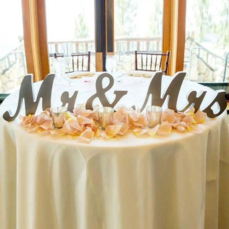 MR & MRS деревянные буквы для свадьбы украшение свадебный подарок (серебро)|mr mrs