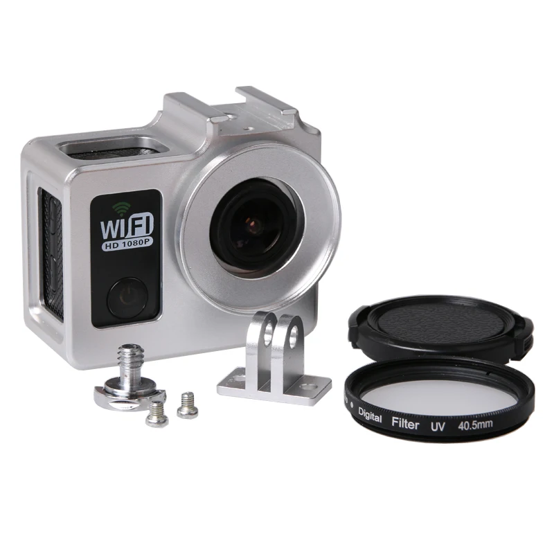 SJCAM SJ4000 frame Case Metal Alloy housing cage Shell + Len UV filter for sj4000 wifi sj7000 sj6000camera accessories | Электроника