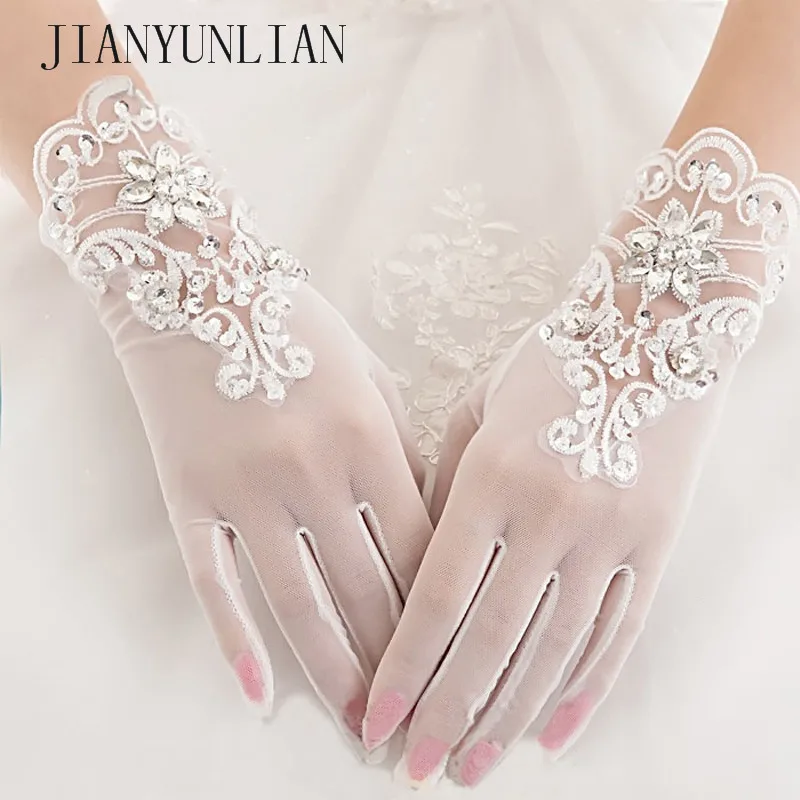 Перчатки Свадебные короткие из тюля цвета слоновой кости|bridal gloves|wedding glovesluvas para