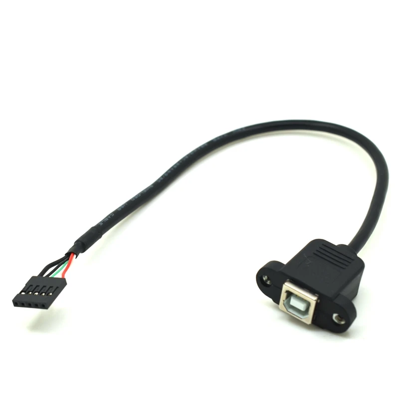 Фото 20-сантиметровый панельный кронштейн USB 2,0 B для принтера с внутренней резьбой и штекером 2,0 мм 5-Контактный корпус PCB кабель для материнской пл... №2