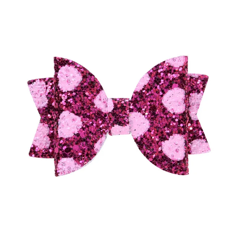 8 шт./лот банты для маленьких девочек блестящие с зажимом 3 дюймовые заколки волос