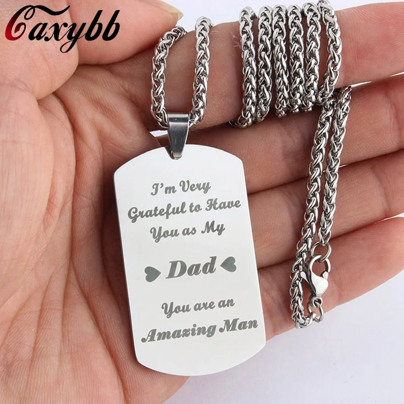 Ожерелье из титановой стали марки Caxybb с подвеской в стиле милитари|steel necklace|jewelry