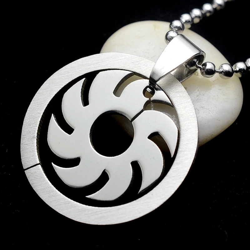 Ожерелье подвеска в стиле племени солнца из нержавеющей стали с шариковой