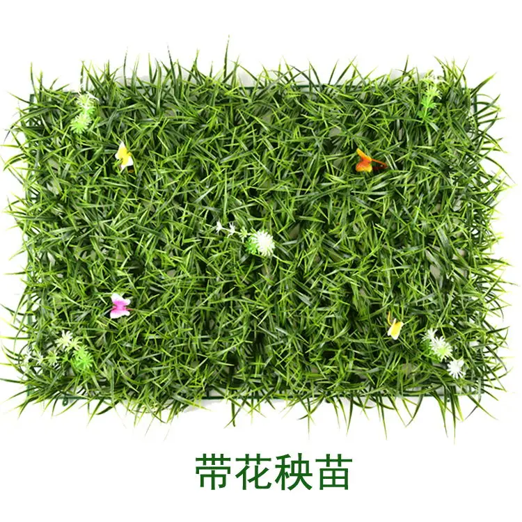 Flower grass 40*60 см Сделай Сам искусственная трава газон Пластиковые Зеленые растения пейзаж квадратный лист эвкалипта поддельные Растения Цветы Листья для декора стен - Цвет: Flower grass
