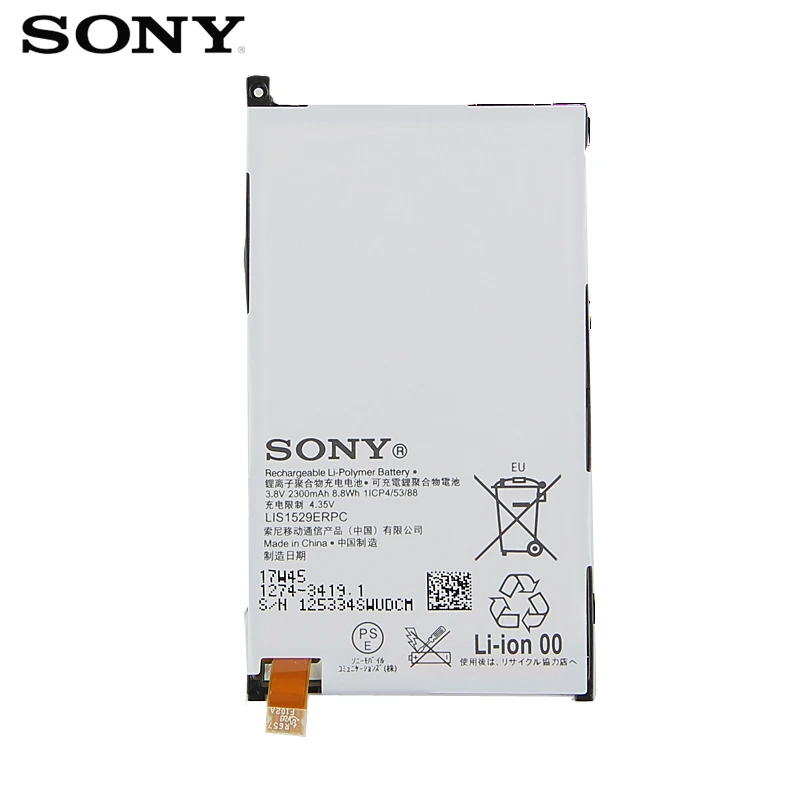 Оригинальный аккумулятор SONY для Sony Xperia Z1 mini Compact D5503 M51w LIS1529ERPC настоящая сменная