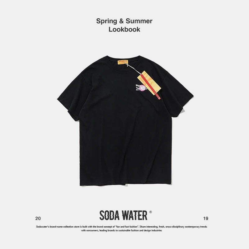SODA вода Космос печати тройник 2019 мужчины Homme веселое Harajuku футболки с коротким