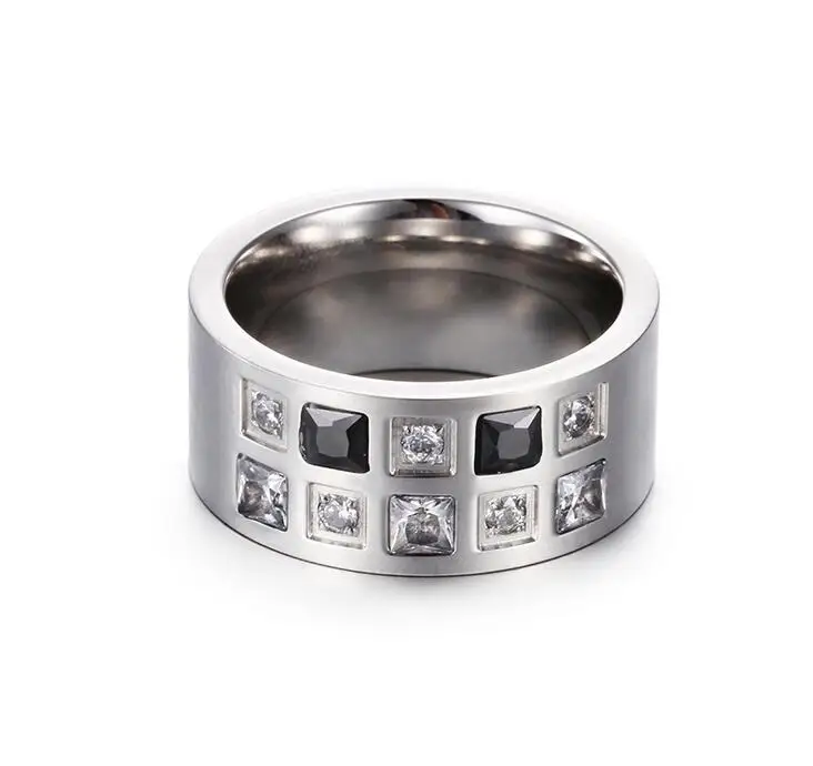 Кольца из титановой нержавеющей стали 10 мм синий черный белый|finger ring|rings for womensilver