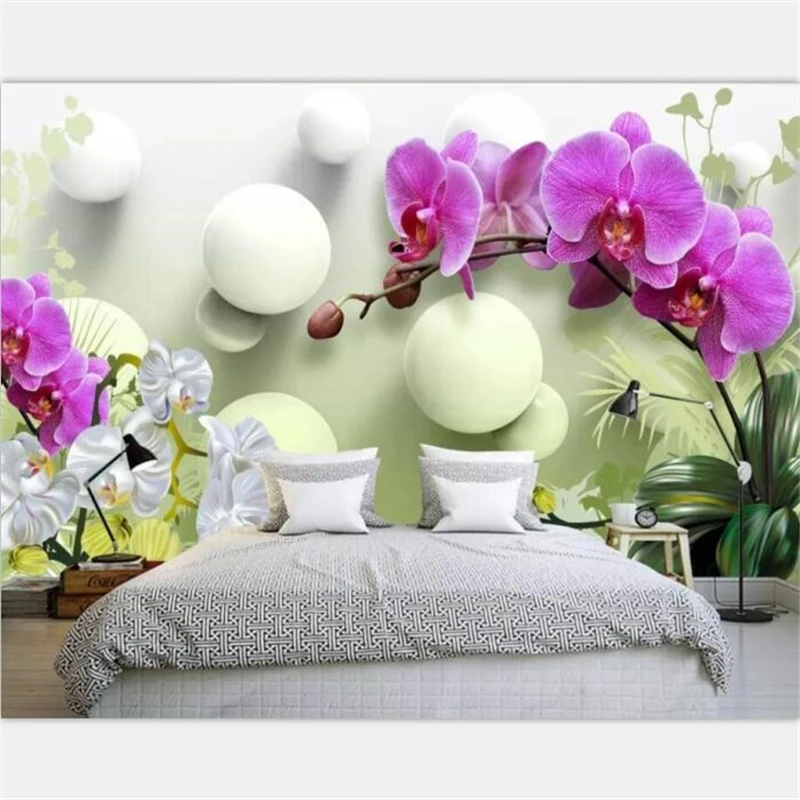 Индивидуальные 3D-обои, Декор для дома, гостиная, спальня, HD Phalaenopsis 3D Фреска ТВ фон, Настенная фотография